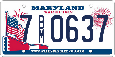 MD license plate 7BM0637