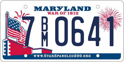 MD license plate 7BM0641