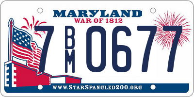 MD license plate 7BM0677