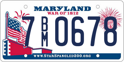 MD license plate 7BM0678