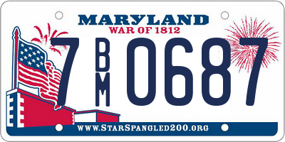MD license plate 7BM0687