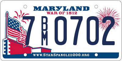 MD license plate 7BM0702
