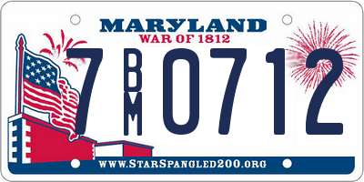 MD license plate 7BM0712