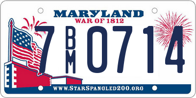 MD license plate 7BM0714