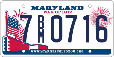 MD license plate 7BM0716