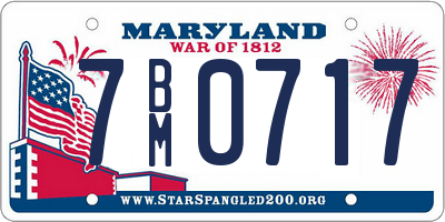 MD license plate 7BM0717