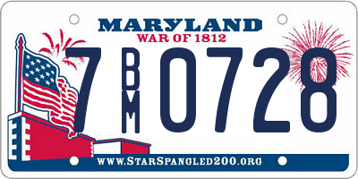 MD license plate 7BM0728