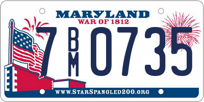 MD license plate 7BM0735