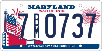 MD license plate 7BM0737