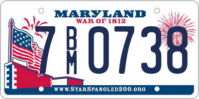 MD license plate 7BM0738