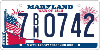 MD license plate 7BM0742