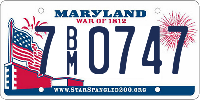 MD license plate 7BM0747