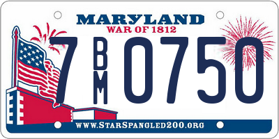 MD license plate 7BM0750