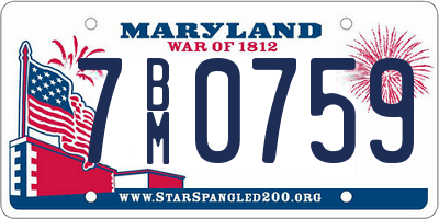 MD license plate 7BM0759