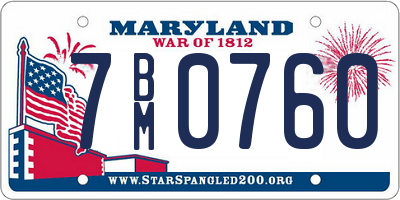 MD license plate 7BM0760