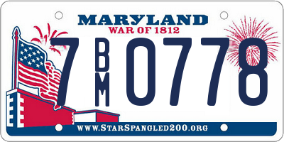 MD license plate 7BM0778