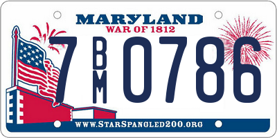 MD license plate 7BM0786