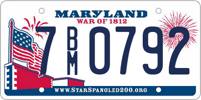 MD license plate 7BM0792