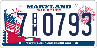 MD license plate 7BM0793
