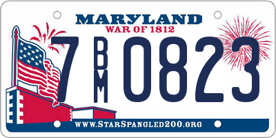 MD license plate 7BM0823