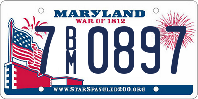 MD license plate 7BM0897