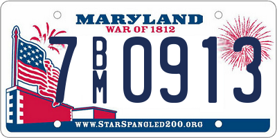 MD license plate 7BM0913
