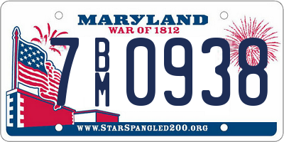 MD license plate 7BM0938