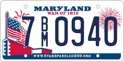 MD license plate 7BM0940