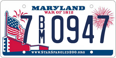 MD license plate 7BM0947