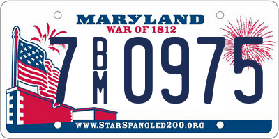 MD license plate 7BM0975