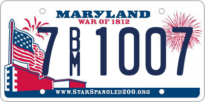 MD license plate 7BM1007