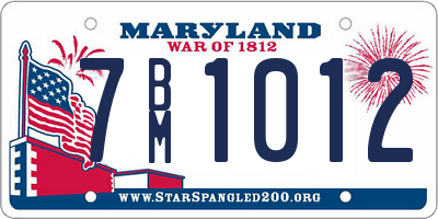MD license plate 7BM1012