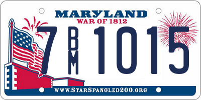 MD license plate 7BM1015