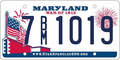 MD license plate 7BM1019