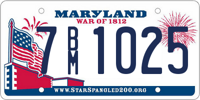 MD license plate 7BM1025