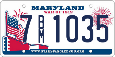 MD license plate 7BM1035
