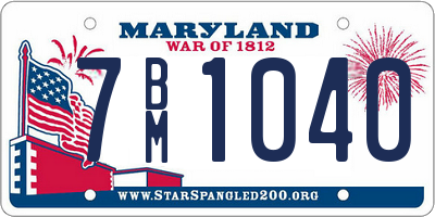 MD license plate 7BM1040