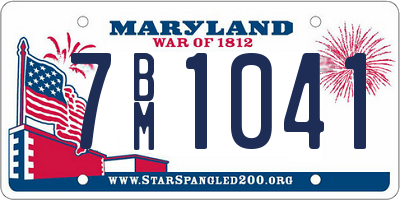 MD license plate 7BM1041