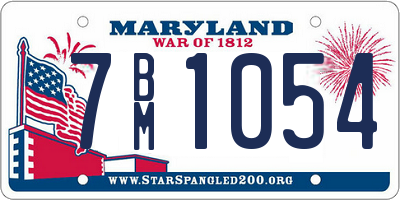 MD license plate 7BM1054