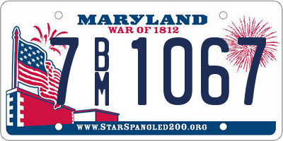 MD license plate 7BM1067