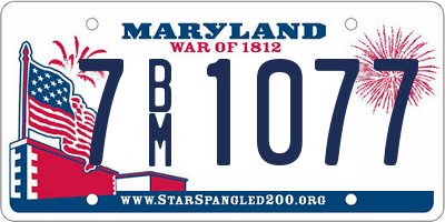 MD license plate 7BM1077