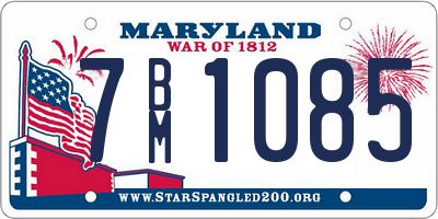 MD license plate 7BM1085