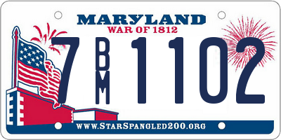 MD license plate 7BM1102