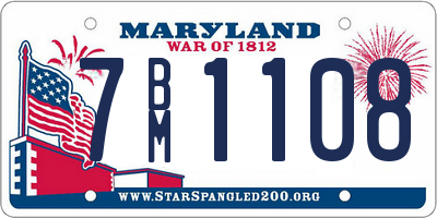 MD license plate 7BM1108