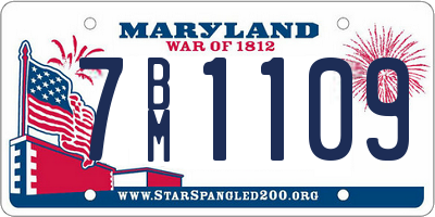MD license plate 7BM1109