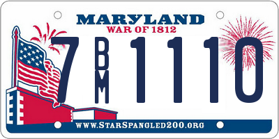 MD license plate 7BM1110