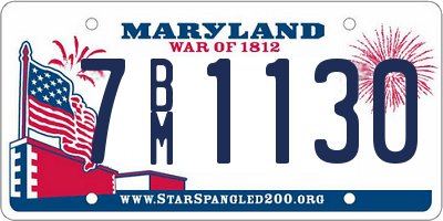 MD license plate 7BM1130