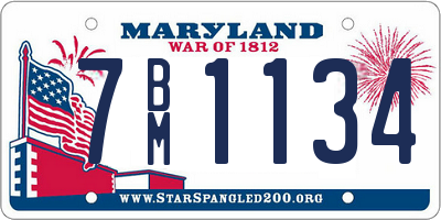 MD license plate 7BM1134