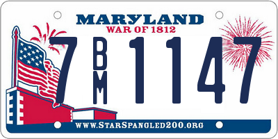 MD license plate 7BM1147