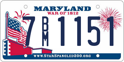 MD license plate 7BM1151